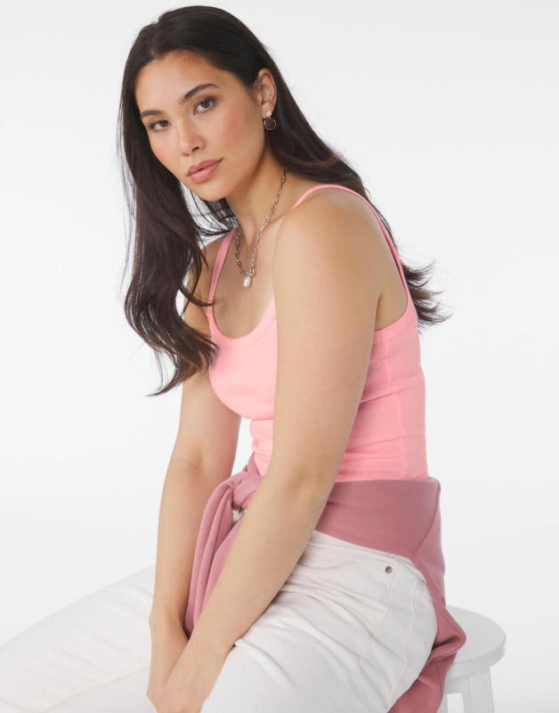 Dámske tielko Micro Rib Spaghetti Strap Tank