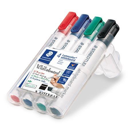 Popisovače na tabule a flipchartové tabule, sada, zrezaný hrot, STAEDTLER "Lumocolor 351 B 2