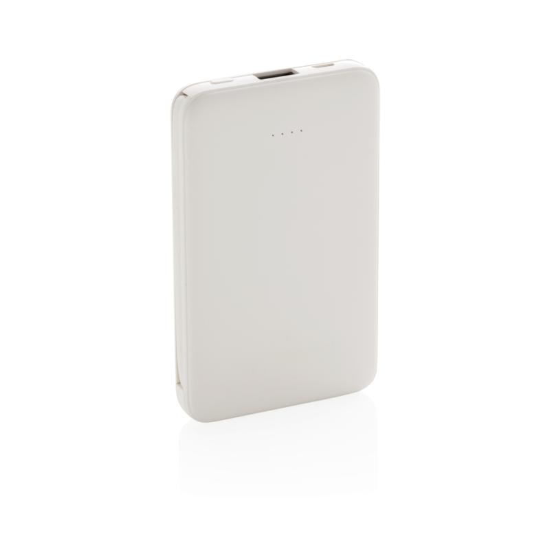 Vrecková powerbanka 5 000 mAh s integrovaným káblom biela 4