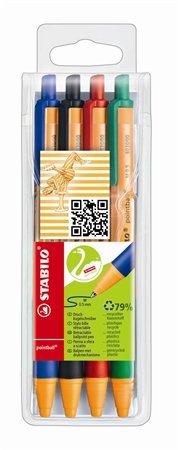 Guľôčkové pero, sada,  0,5 mm, STABILO "Pointball", 4 rôzne farby 2