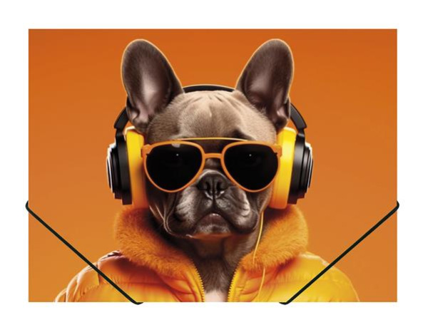 Doska s gumičkou, 15 mm, PP, A4, PANTA PLAST, "Cool dog" 1