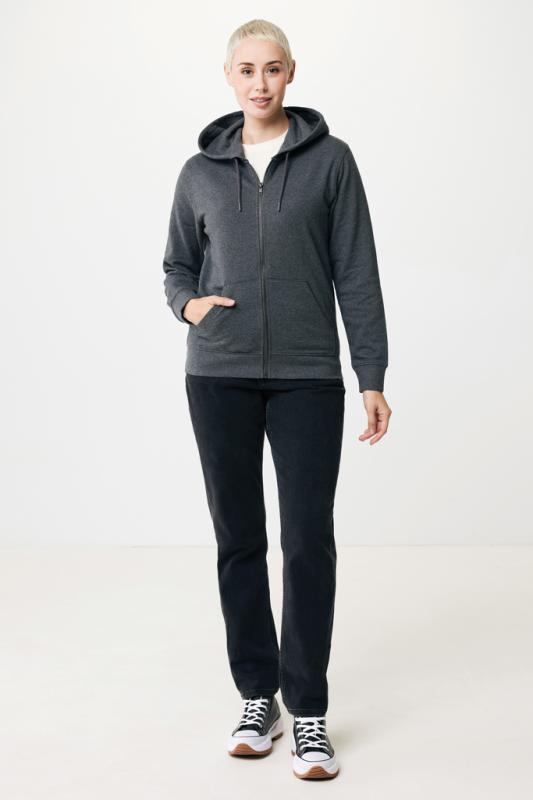 Mikina na zips s kapucňou IQONIQ Abisko z recykl. bavlny heather anthracite L 7