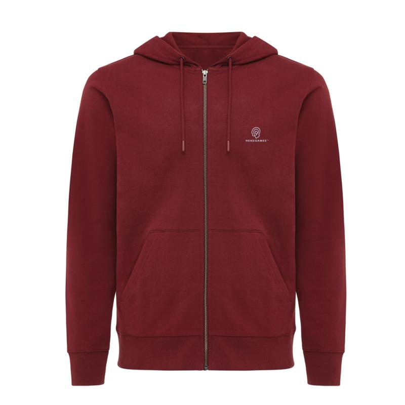 Mikina na zips s kapucňou IQONIQ Abisko z recykl. bavlny vínovo červená L 3