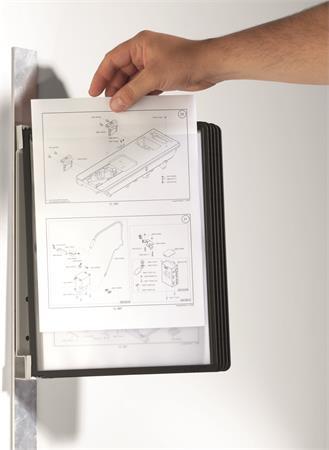 Držiak, nástenný, magnetický, s 5 panelmi, DURABLE "VARIO® 5 MAGNET", čierna 3