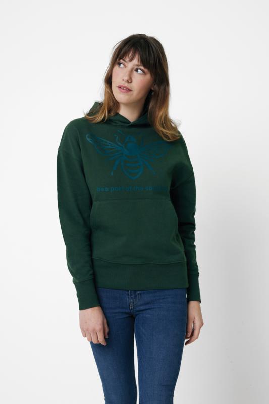Mikina s kapucňou IQONIQ Yoho relaxed fit z recykl. bavlny forest green XS 5