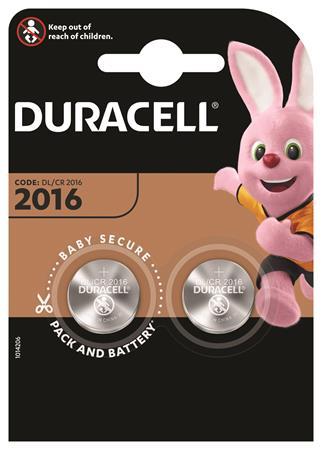 Gombíková batéria, CR2016, 2 ks, DURACELL