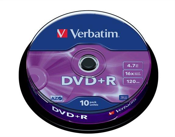 DVD+R disk, AZO, 4,7GB, 16x, 10 ks, cake box, VERBATIM 1