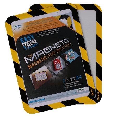 Magnetická obálka, magnetická zadná strana, A4, TARIFOLD "Magneto Safety", žltá-čierna