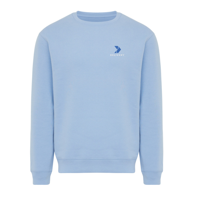 IQONIQ Toria Unisex mikina s okrúhl. výstrihom z rec. bavlny sky blue XL 4