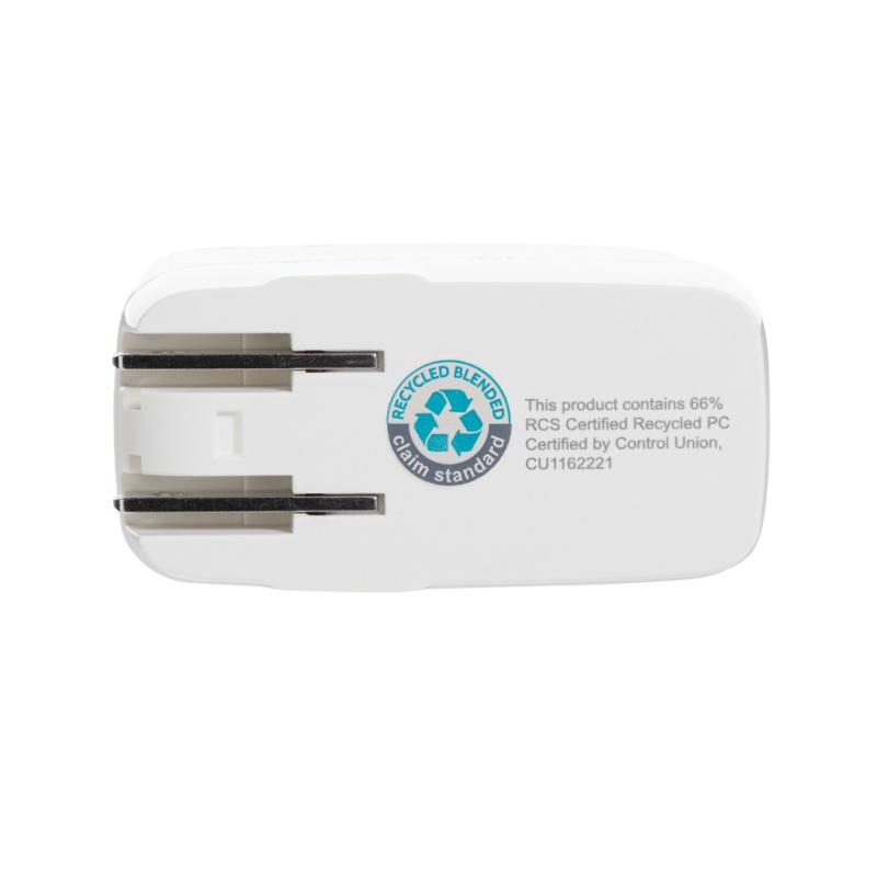 Cestovná nabíjačka TravelCharge Pro s USB C z RCS plastu biela 6