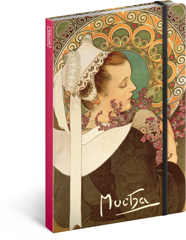 NOTIQUE Notes Alfons Mucha – Vres, čistý, 13 x 21 cm