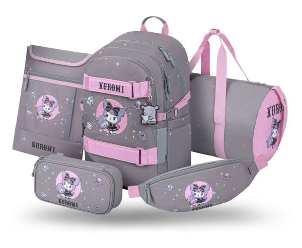 BAAGL SADA 5 Skate Kuromi Grey: batoh, peračník, športová taška, ľadvinka, obal na noteboo