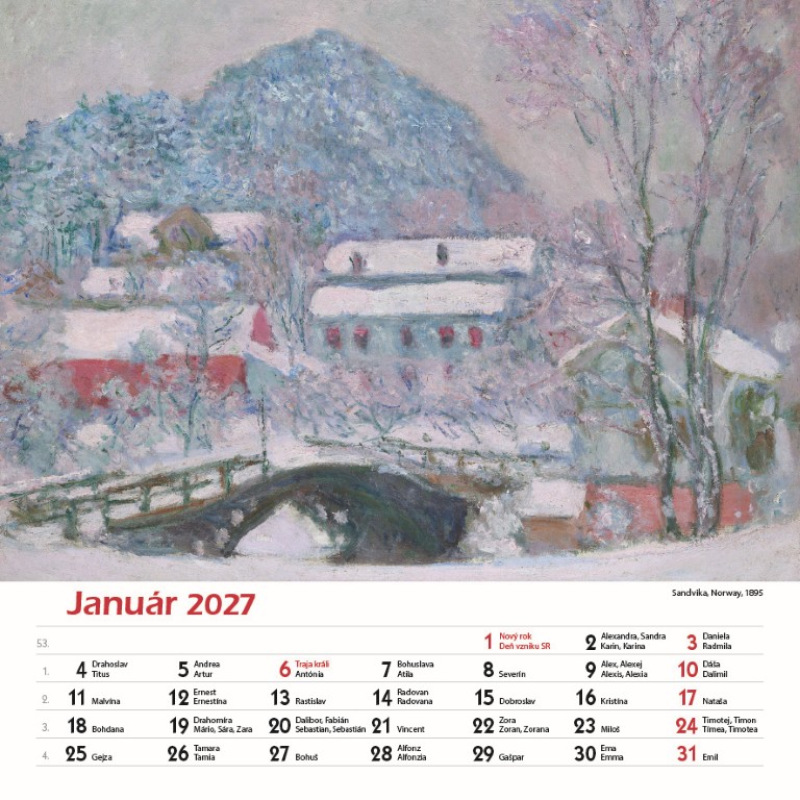 Nástenný kalendár Claude Monet štvorec 2027 2