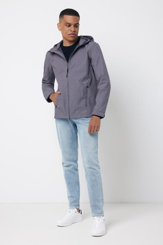 Pánska soft shell bunda IQONIQ Makalu z recykl. polyesteru vulcano heather grey S 6