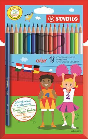 Farebné ceruzky, šesthranný tvar, STABILO "Color", 18 rôznych farieb 1