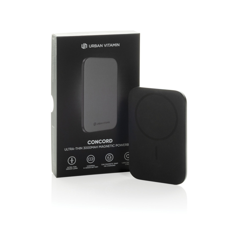 Urban Vitamin Concord RCS ultra-tenká 3000 mAh powerbanka čierna 2