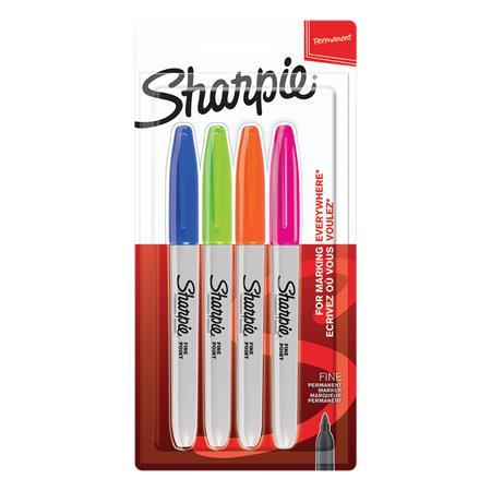 Permanentný popisovač, sada, kužeľový hrot, SHARPIE "Fine Point", 4 rôzne farby 1