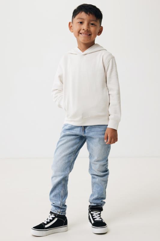 Detská mikina s bočnými vreckami IQONIQ Yengo z rec. bavlny ivory white 13-14r (158-164cm) 13