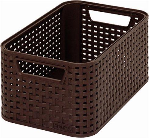 Odkladací box, s efektom rattanu, 7l, tmavohnedý, CURVER 1