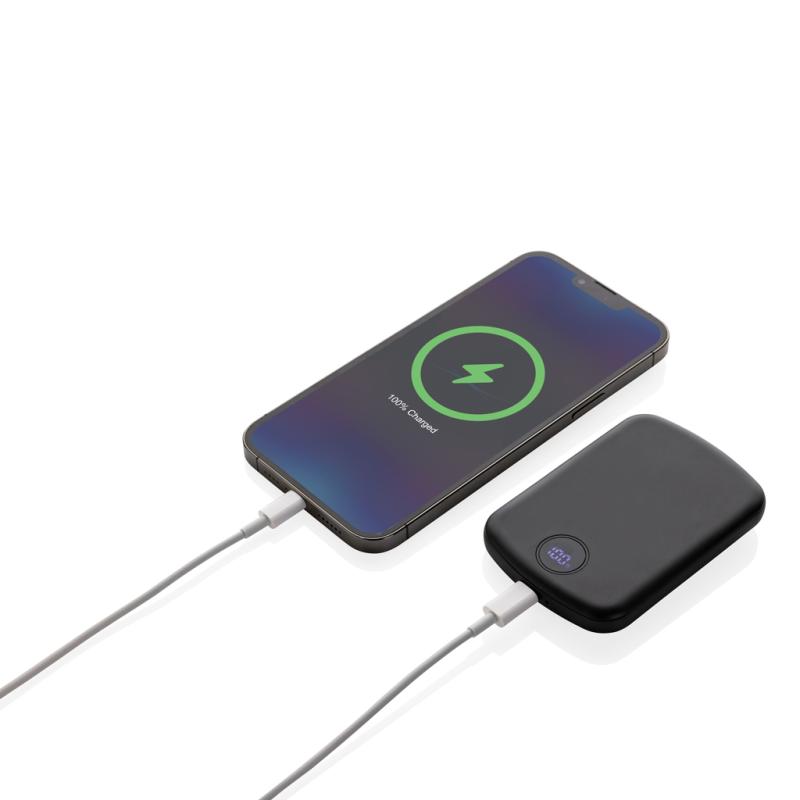 Magnetická powerbanka 5000mAh MagBoost z RCS recykl. plastu čierna 3
