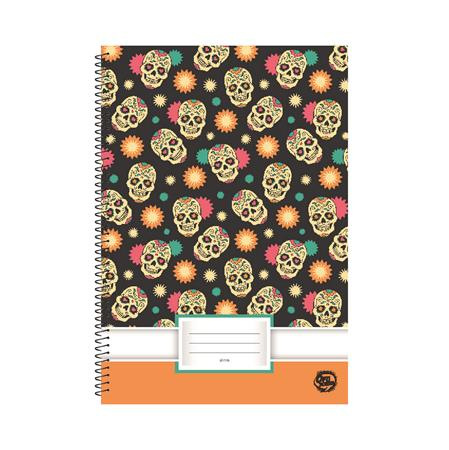 Špirálový zošit, A4, čistý, 70 listov, OPTISCHOOL, "Skull" 1