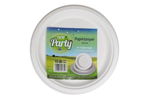 Papierový tanier, okrúhly, 22 cm, 10 ks, TUTI "Party" 1