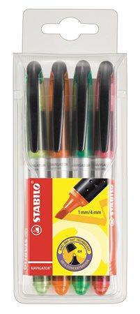 Zvýrazňovač, sada, 1-4 mm, STABILO "Navigator", 4 rôzne farby 1