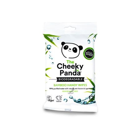 Vlhčené utierky na ruky, bambusové, 12 listov, CHEEKY PANDA, bez vône 1