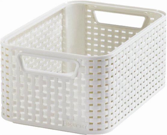 Odkladací box, s efektom rattanu, 7 l, béžový, CURVER