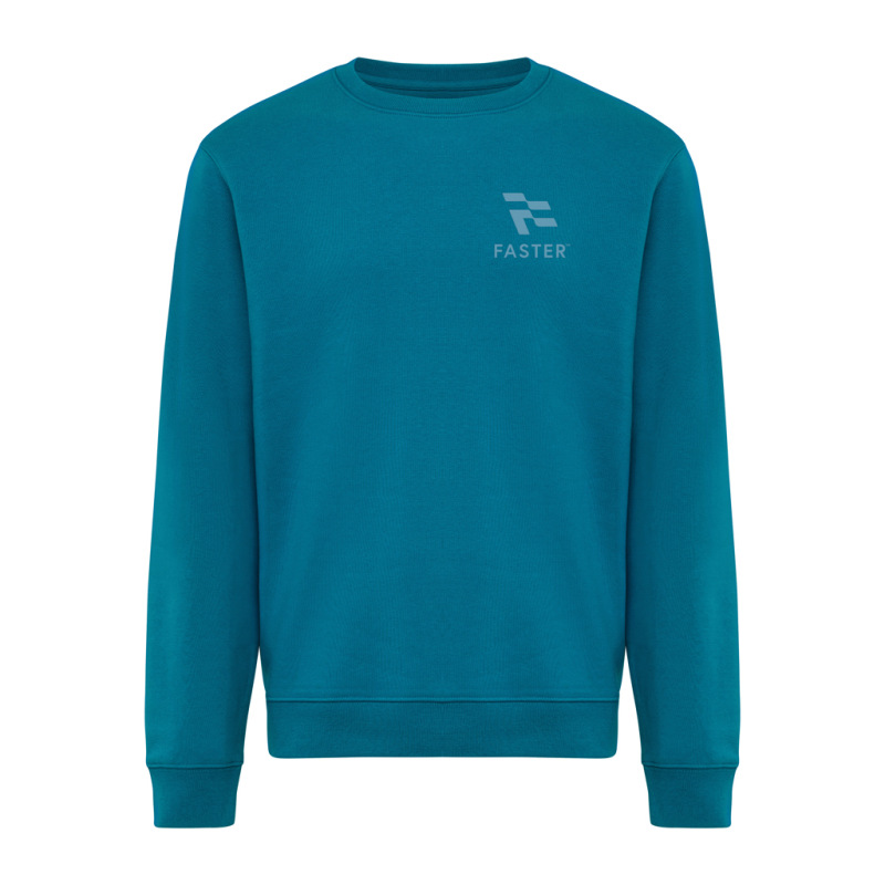 IQONIQ Toria Unisex mikina s okrúhl. výstrihom z rec. bavlny dark teal S 4