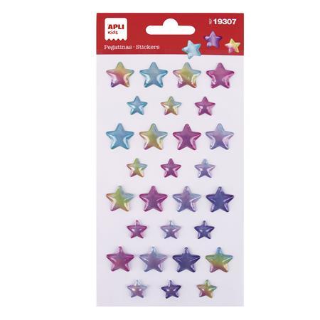 Nálepky, hrubé, APLI Kids "Stickers", hviezdy 1