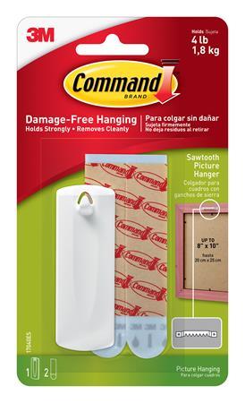 Plastový vešiak nan rámy, 3M SCOTCH "Command" 1