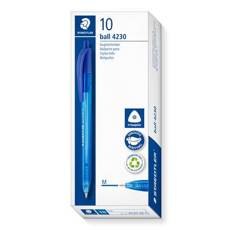 Guľôčkové pero, 0,5 mm, stláčací mechanizmus, STAEDTLER "Ball 423 M", modrá 2