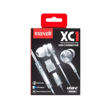 Slúchadlá, s mikrofónom, USB-C, MAXELL "XC1", biela 2