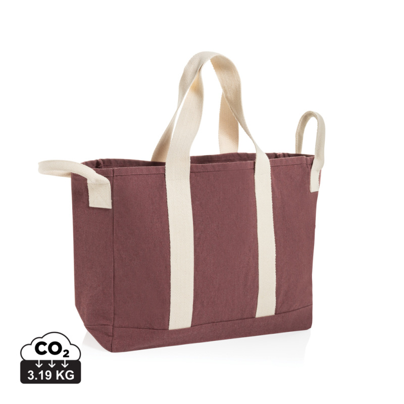 BEAU AWARE™ plážová taška recykl. plátno, bočné ucho maroon