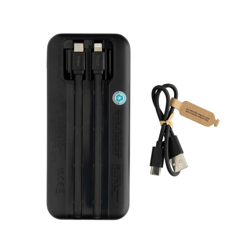 Powerbanka Turbopack 10000mAh s integr. káblami z RCS plastu čierna 3