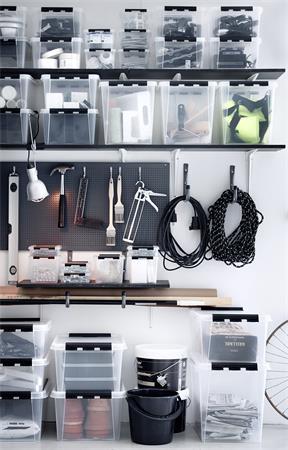 Úložný box, plastový, 32  l, čierne úchytky, SMARTSTORE "Classic 31",  priehľadný 5