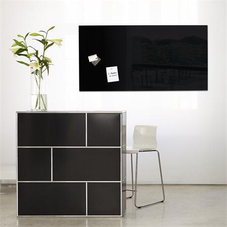 Magnetická, sklenená tabuľa, 46x91 cm, SIGEL "Artverum® ", čierna 2
