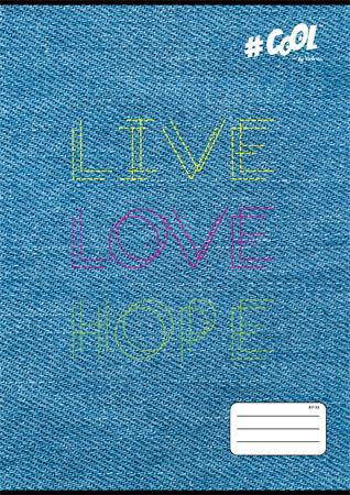 Zošit, A4, štvorčekový, 32 listov, COOL BY VICTORIA, "Live-love-hope", "87-32" 1