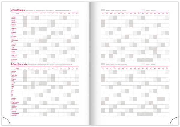 NOTIQUE Týždenný diár Aprint Top 2026, tyrkysový, 15 x 21 cm 3