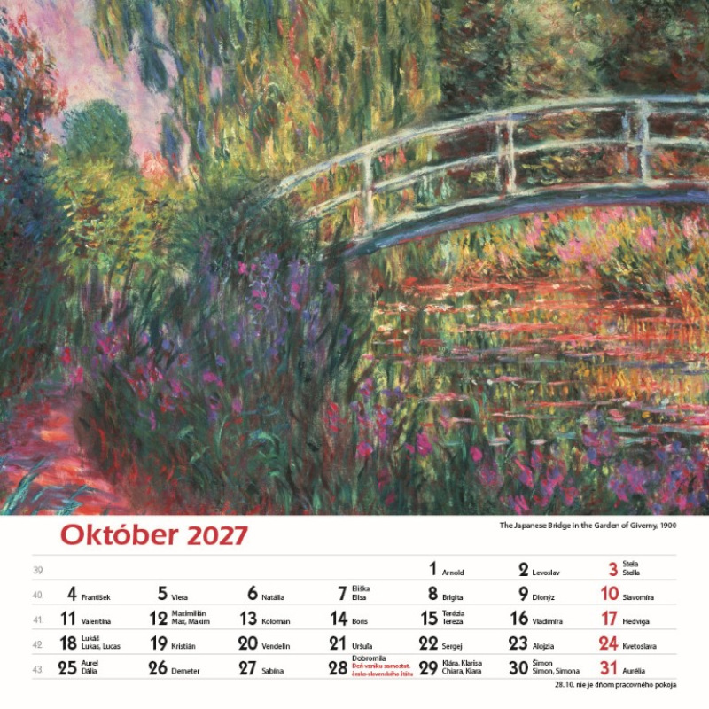 Nástenný kalendár Claude Monet štvorec 2027 11