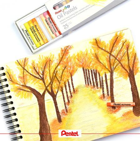 Olejové kriedy, PENTEL, "Arts", 25 rôznych farieb 2