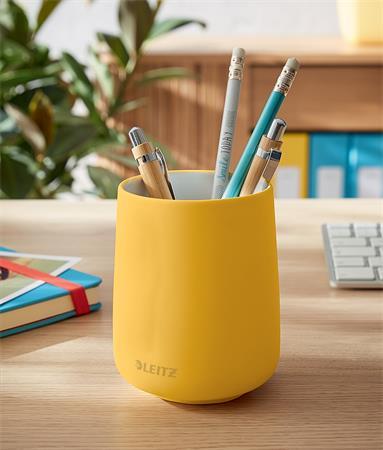 Držiak na písacie potreby, keramický, LEITZ "Cosy", matná žltá 6
