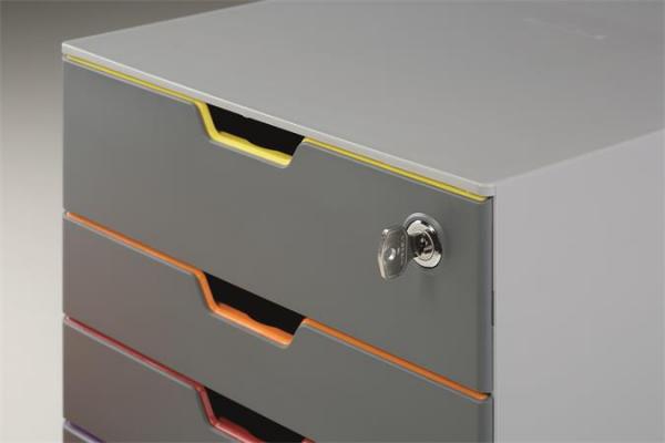 Zásuvkový box, plastový, 4 zásuvky, 1 uzamykateľná zásuvka, DURABLE "VARICOLOR® SAFE" 2