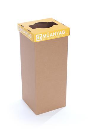 Odpadkový kôš na triedenie odpadkov, recyklovaný, 60 l, RECOBIN "Office", žltá