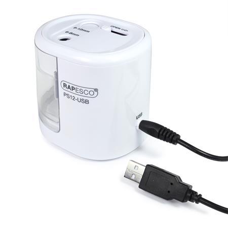 Strúhadlo, 2 otvory, stolové, elektrické, USB konektor, RAPESCO"PS12-USB", biela 5