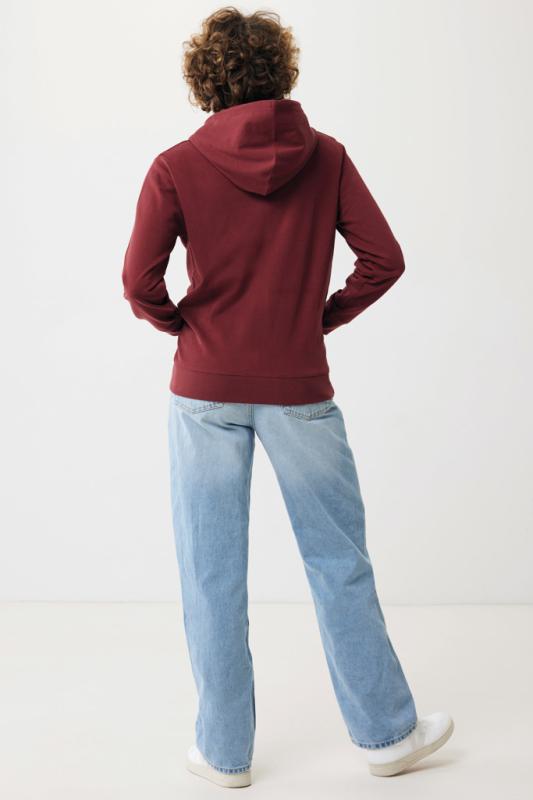 Mikina na zips s kapucňou IQONIQ Abisko z recykl. bavlny vínovo červená XXXL 12