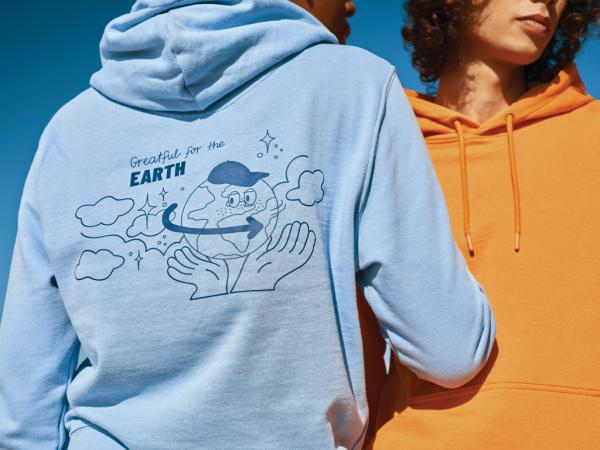 Ľahká mikina s kapucňou IQONIQ Rila z recykl. bavlny oranžová XXXL 20
