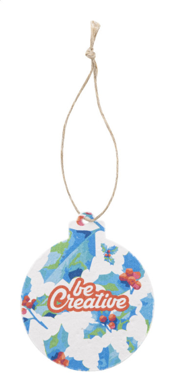 CreaJul Seed vlastná ozdoba na vianočný stromček zo semienkového papiera, okrúhla