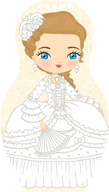 Obliekame bábiky PRINCEZNÁ EMMA – Maľovanky 1